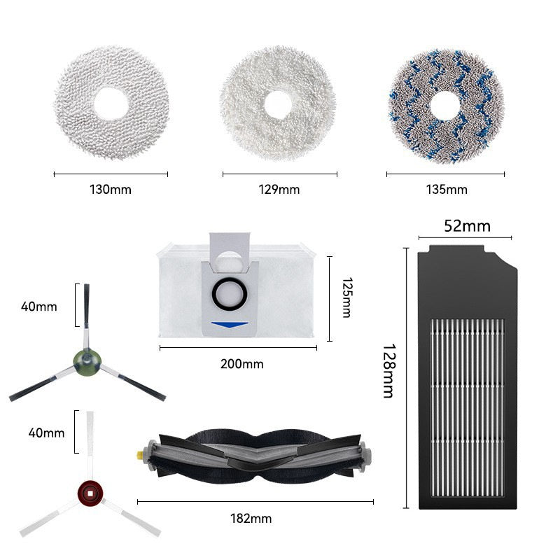 Customized Package Durable Replacement Robot Vacuum Cleaner Maintenance Kit for Ecovacs X1 T10 Omni Turbo Parts