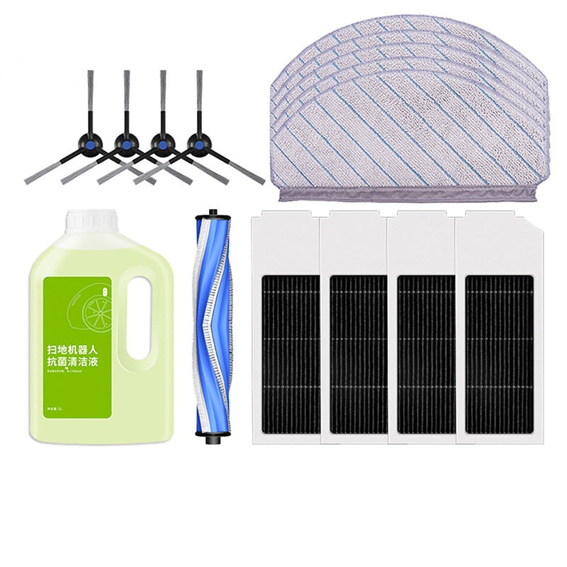 Customized Package Durable Mop Cloth Dust Bag Cleaning Solution Robot Vacuum Replacement Kit for Ecovacs T20 Pro Max T20S