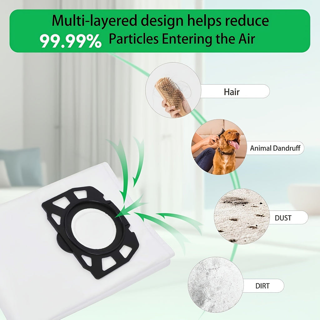 Replacement 12pcs Vacuum Bags and 2pcs Filters Part No 2.863-314.0 for Karchers WD2 Plus WD3 Wd3s KFI 357 SE4001 SE4002 KA 40