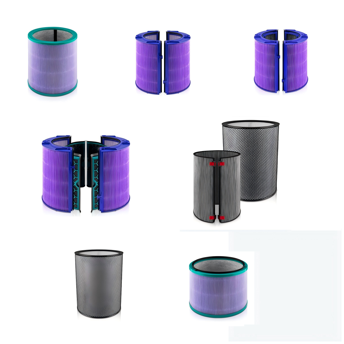 Bulk Sale Dust & Odor Removal HEPA Carbon Filter Replacement for TP HP DP Series PH02 Air Purifier