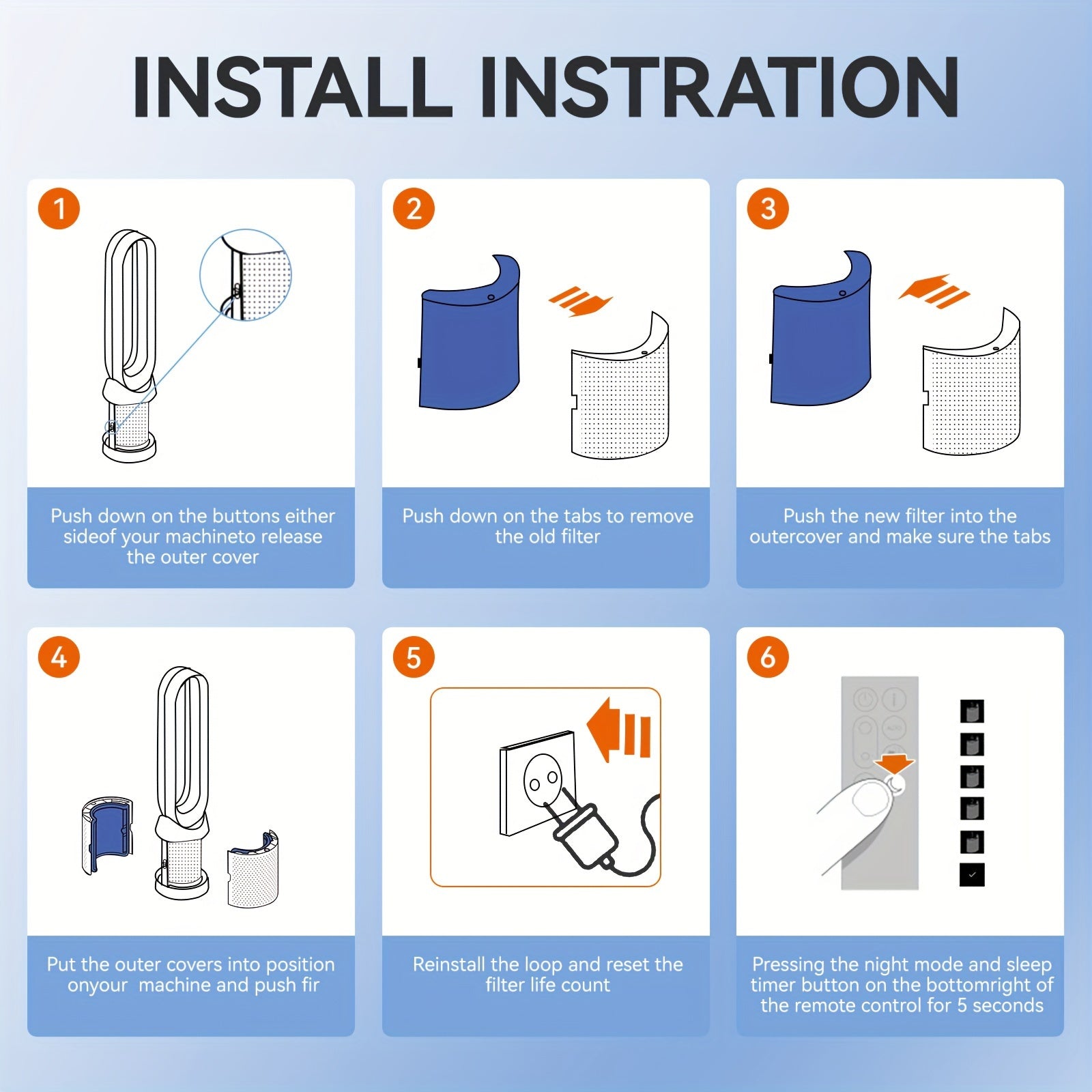 Compatible HEPA And Activated Carbon Filters for Dyson Air Purifier Models TP04, HP04, And DP04, Featuring a Sealed Two-Stage 360° Filtration System for Pure Cooling And Air Purification