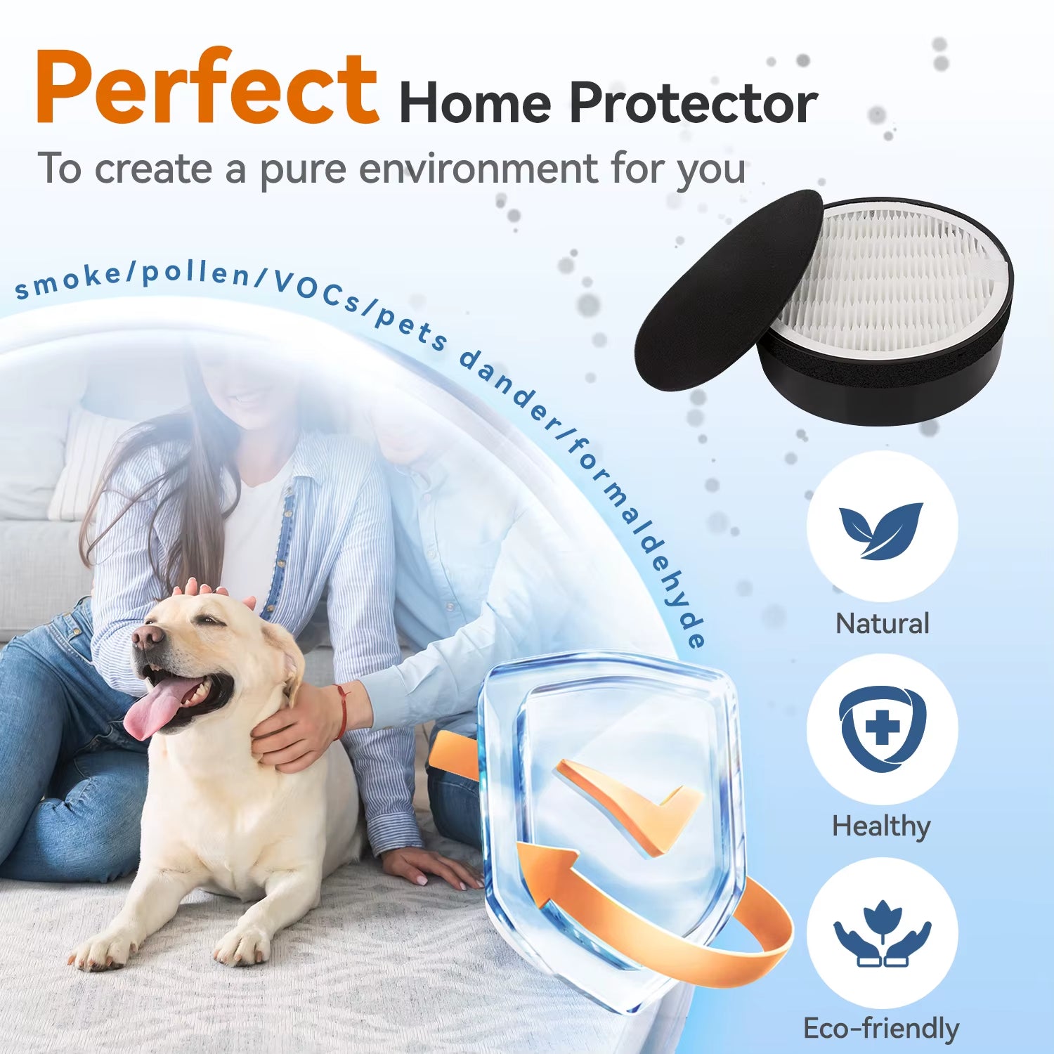 LV-H132 Replacement Filter, LV-H132-RF Air Purifier Filters, High-Efficiency Activated Carbon for Removal of Smoke, Odor, Allergens, Pollen, 2 Pack