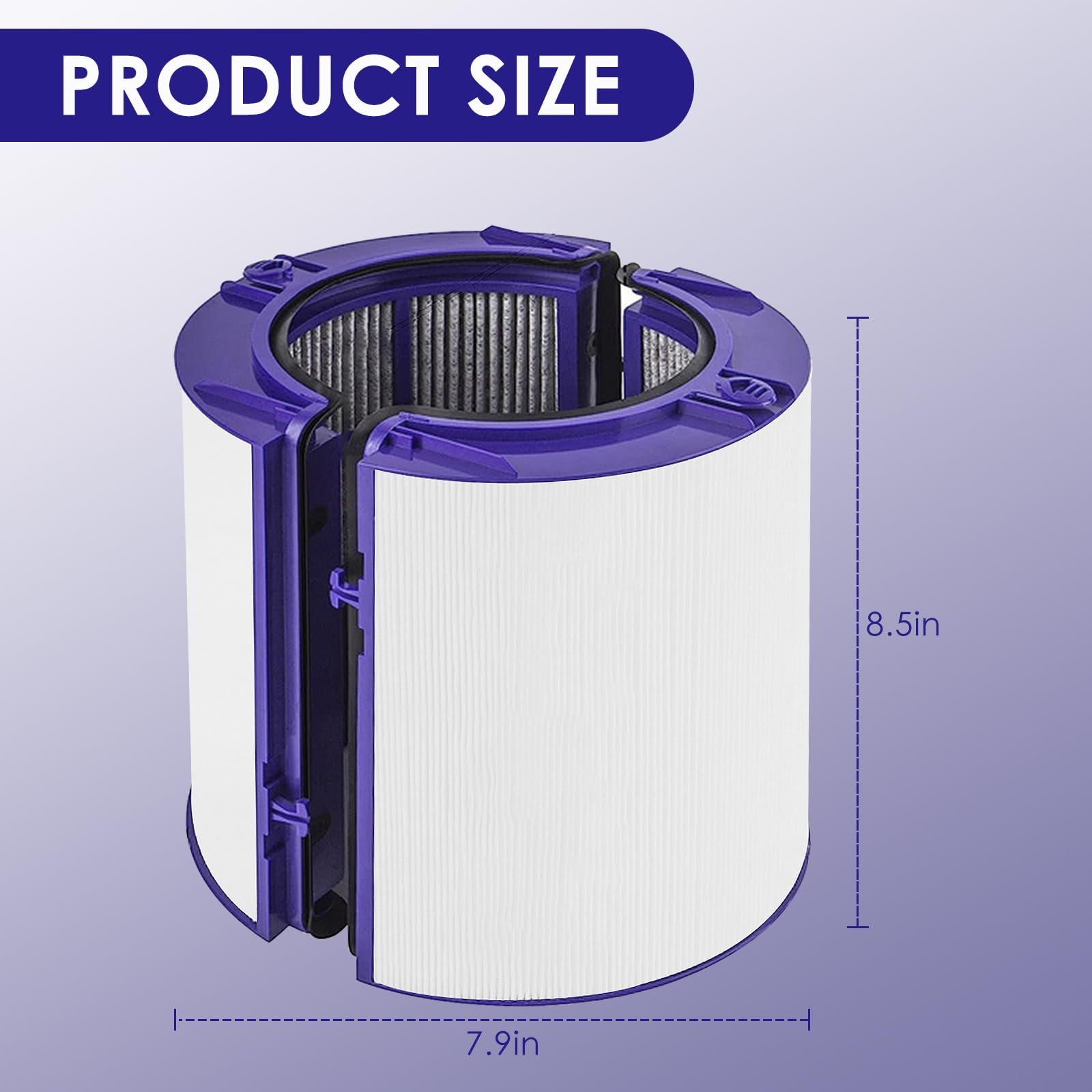 2-in-1 Replacement Filter Compatible with Dyson TP06 HP06 PH02 PH01 PH03 PH04 HP09 TP09 HP07 TP07 TP10 HP10 Air Purifier 360 Combi Glass HEPA + Carbon Pure Cool Hot Humidify Fan, Fit Part #970341-01