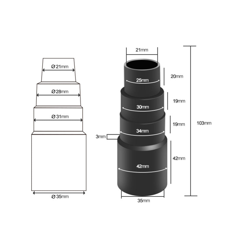 4-Layer Vacuum Hose Adapter Converter for Jieba Household Vacuum Cleaners | Universal Reducer Connector