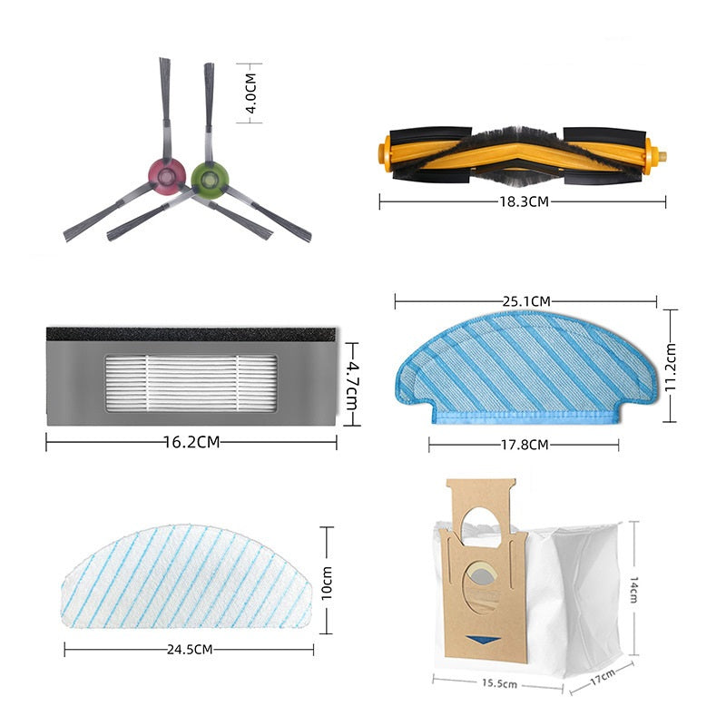 Customized Package Durable Robot Vacuum Maintenance Kit for Ecovacs Ozmo T8 T9 Pro T9 Aivi Replacement Parts