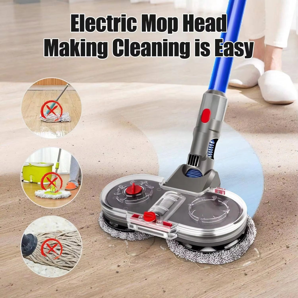 Electric Wet & Dry Mop Cleaning Head Mop Floor Head Brush Fit for Dysons V7 V8 V10 V11 V12 V15 Slim Wireless Vacuum Cleaner