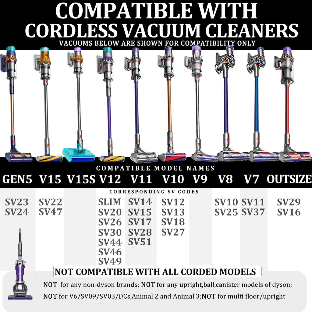6pcs Attachments Kit for Dyson V15 V15s V9 V8 V11 V12 V10 V7 Gen5 Cordless Vacuum Cleaner,Compatible with Detect/Absolute/Outsize/Slim Accessories Replacement Brush Parts