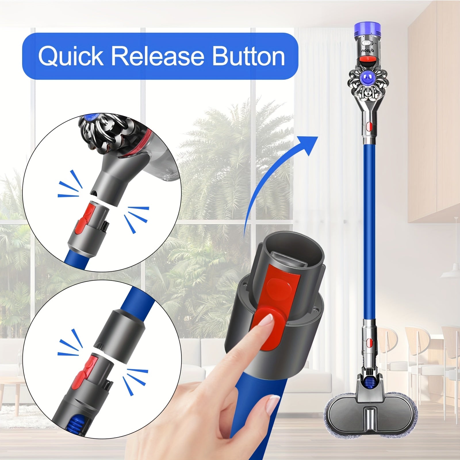 Quick-Release Extension Wand for V7, V8, V10, V11 & V15 Cordless Stick Vacuums - Durable ABS Material, Easy Install, Replacement Accessories