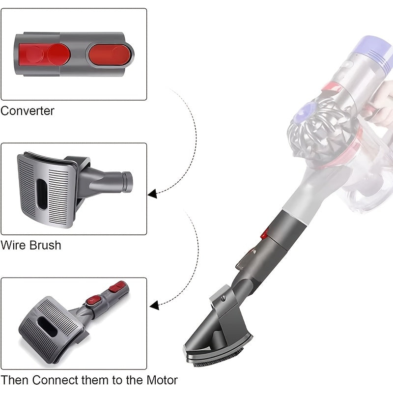 Extension Hose & Quick Release Connector Flexible Pet Grooming Vacuum Cleaner Parts Attachment Compatible with V11 V10 V8 V7 V15
