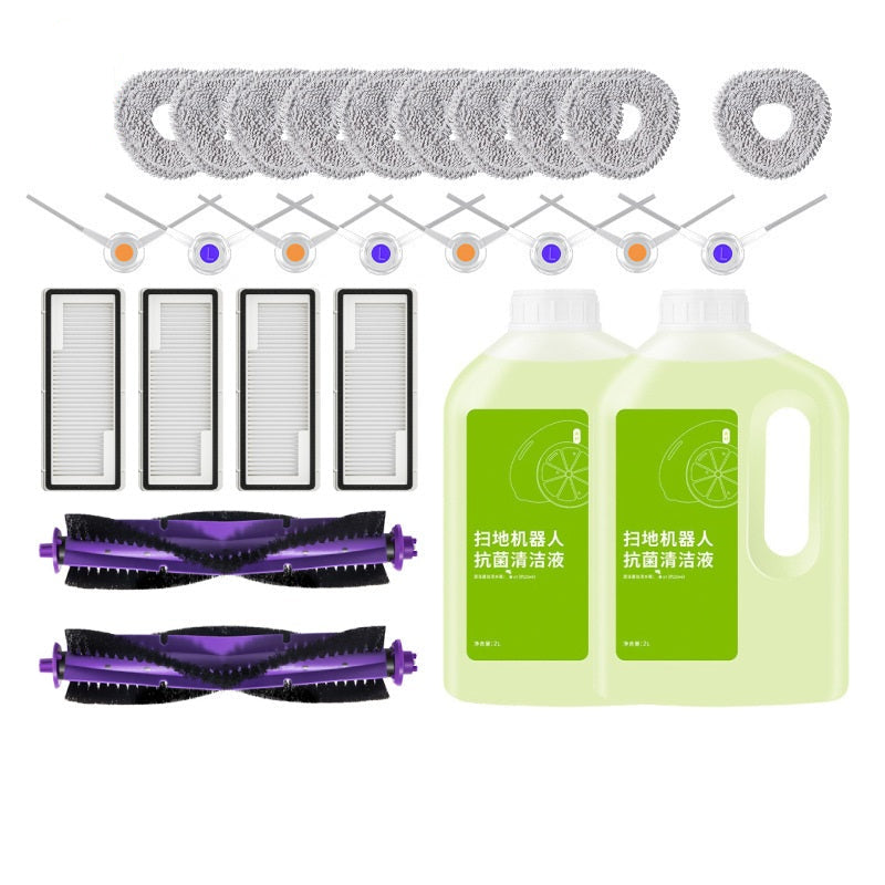 Customized Package Durable Mop Pad Side Brush Filter Cleaning Liquid Robot Vacuum Replacement Kit for Narwal Freo J3 J4