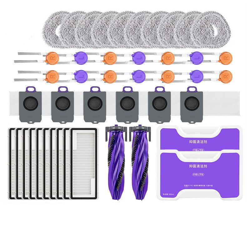 Customized Package Durable Mop Pad Side Brush Filter Cleaning Liquid Robot Vacuum Replacement Kit for Narwal Freo J3 J4