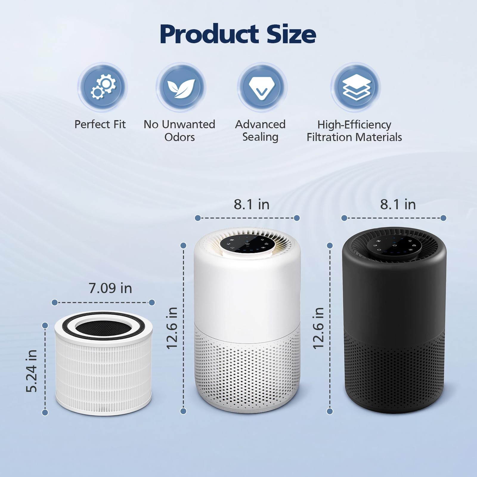 Core 200S Replacement Filter, Compatible with LEVOIT Core 200S Core 200S-P Smart WiFi Air Purifier, Compare Part# Core 200S-RF, Core 200S-P