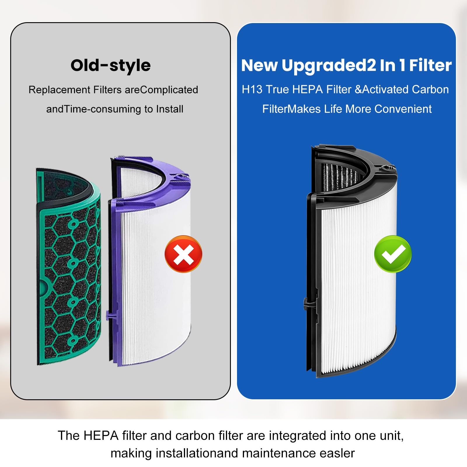 HEPA + Carbon Air Purifier Filter Replacement for Dyson TP06 HP06 PH02 PH01 PH03 PH04 HP09 TP09 HP07 TP07 TP10 HP10, Air Purifier Filter Replacements for Dyson