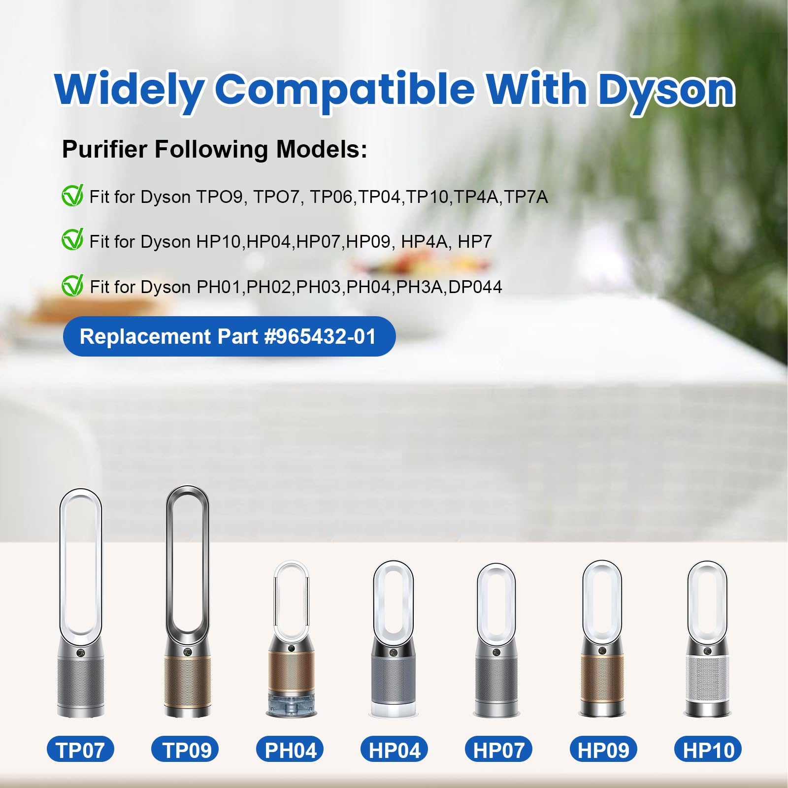 HEPA + Carbon Air Purifier Filter Replacement for Dyson TP06 HP06 PH02 PH01 PH03 PH04 HP09 TP09 HP07 TP07 TP10 HP10, Air Purifier Filter Replacements for Dyson