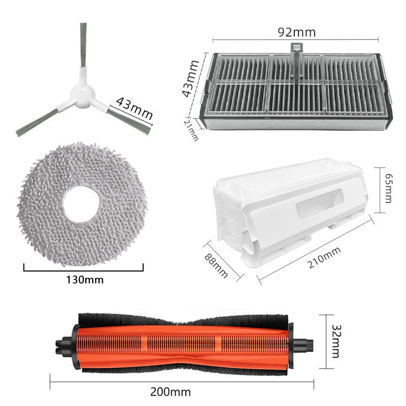 Replacement Roller Side Brush Hepa Filter Mop Cloth Dust Bag Fit for Xiaomi Mijia H40 Robot Vacuum Cleaner Parts Accessory