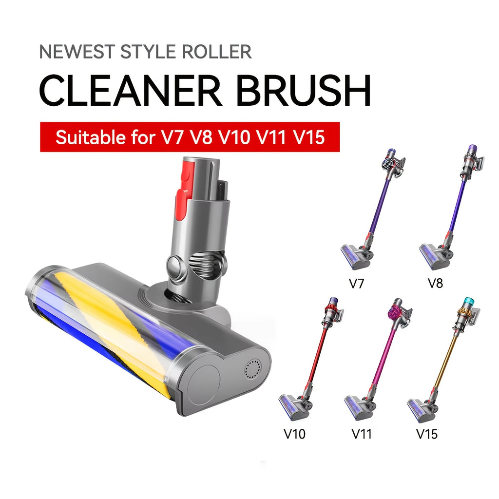 Green LED Soft Roller Clean Head for Dyson V7 V8 V10 V11 V15, Vacuum Cleaner Parts Ideal for Smooth Hard Floors