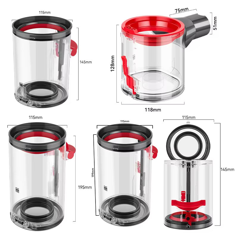 Canister Dust Bucket Replacement Fit for Dyson V10 SV12 Vacuum Cleaner Parts Dust Cup Accessories