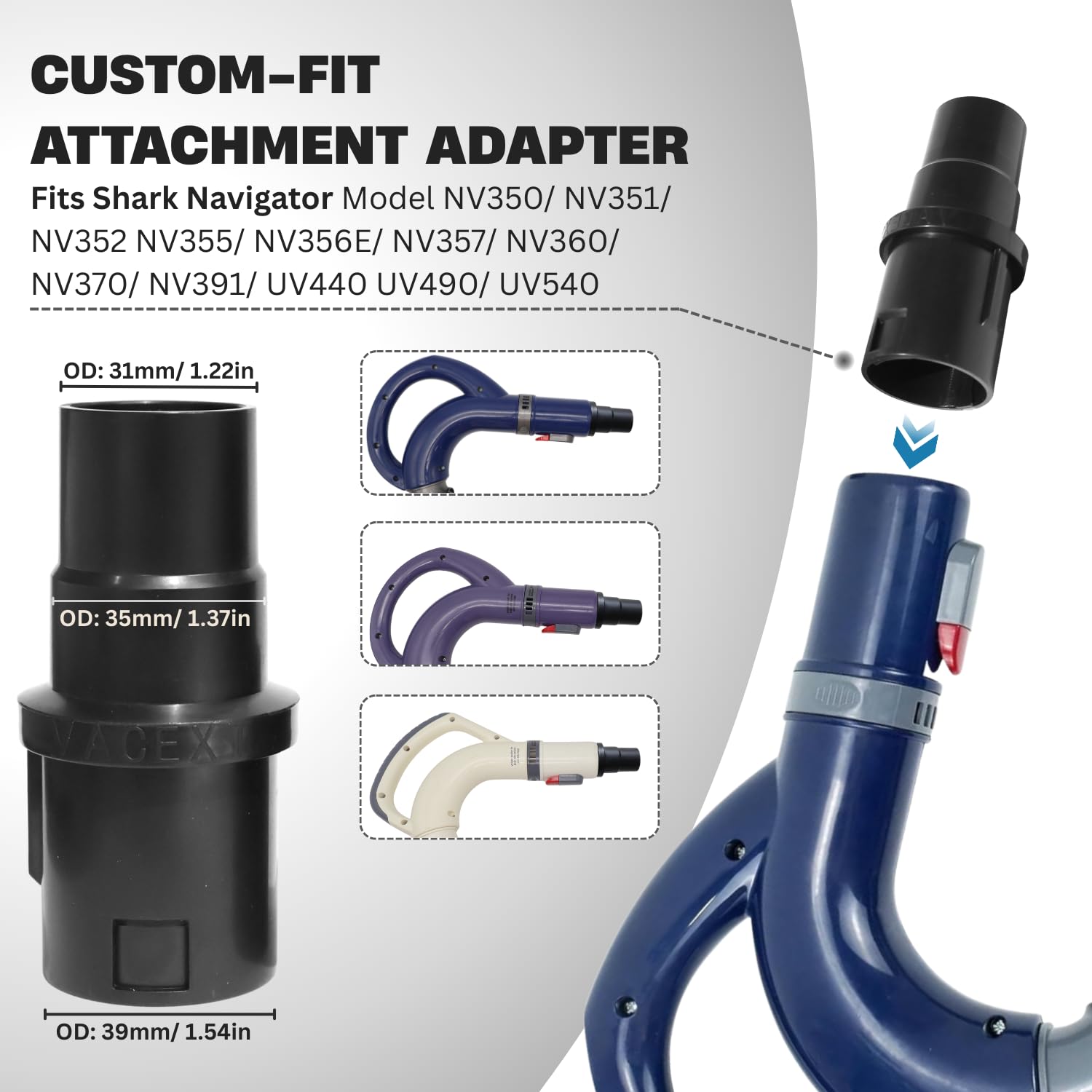 Replacement Upholstery Tool Attachment Compatible with Sharks Navigator NV350 NV352 NV355 NV356E Lift-Away Vacuum Cleaner