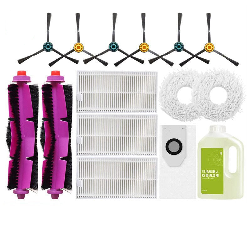 Cleaning Fluid Side Roller Brush Dust Bag Mop Cloth Filter Replacement Fit for Mideas V10 V12 W11 Vacuum Cleaner Accessories