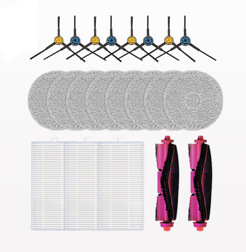 Cleaning Fluid Side Roller Brush Dust Bag Mop Cloth Filter Replacement Fit for Mideas V10 V12 W11 Vacuum Cleaner Accessories