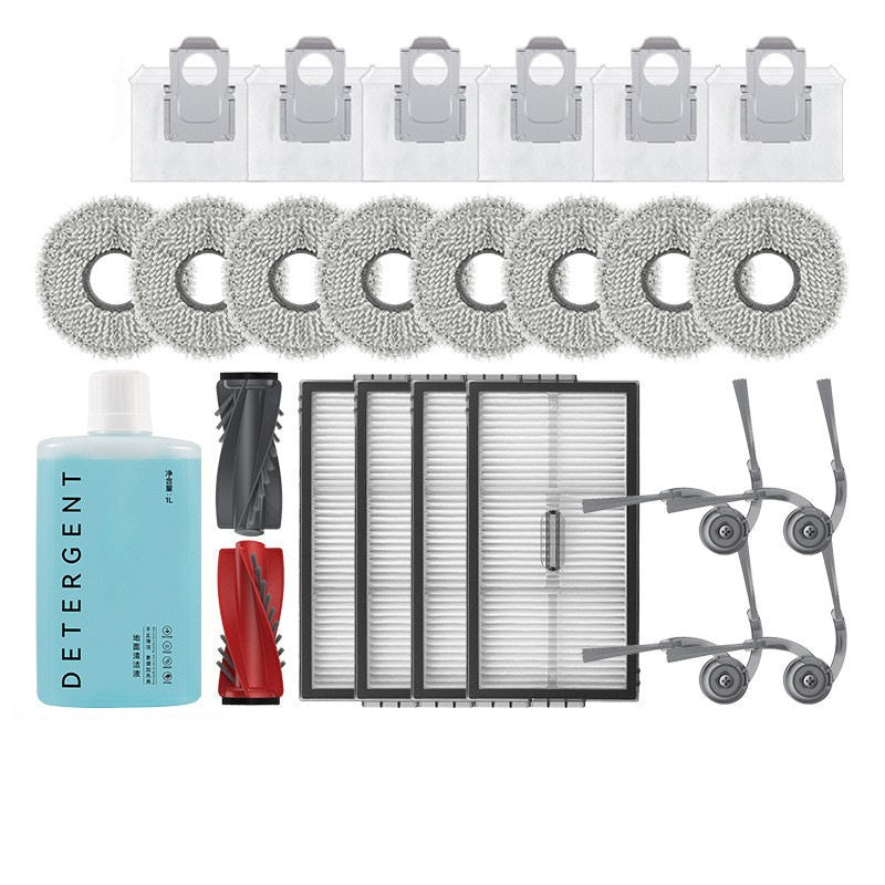 Customized Package Durable Mop Filter Dust Bag Side Brush Robot Vacuum Replacement Kit for Roborock Qrevo Curv Edge P20 Pro