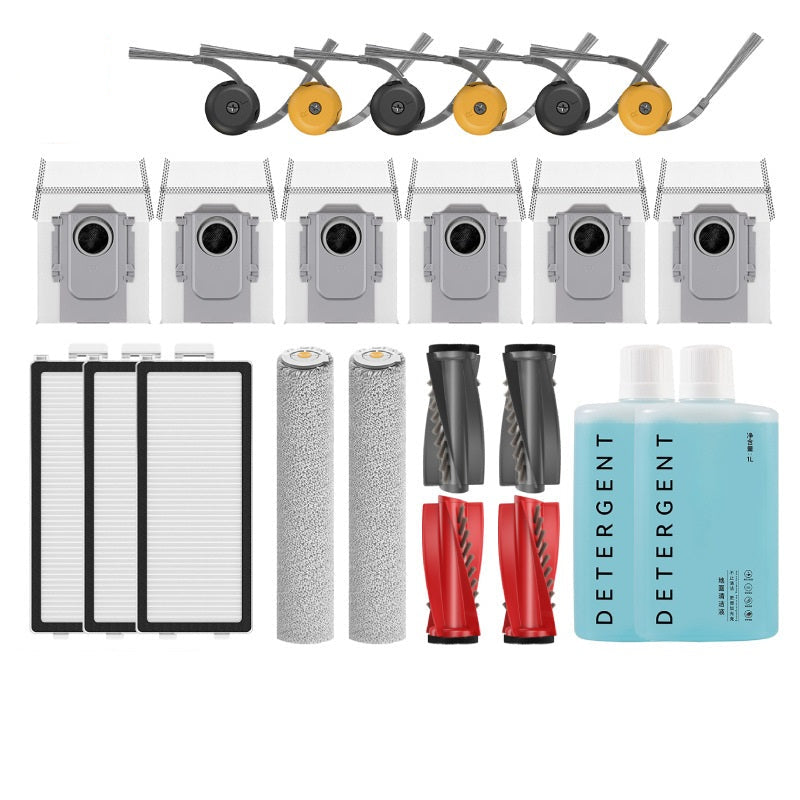 Customized Package Durable Mop Filter Dust Bag Side Brush Robot Vacuum Replacement Kit for Roborock Qrevo Curv Edge P20 Pro