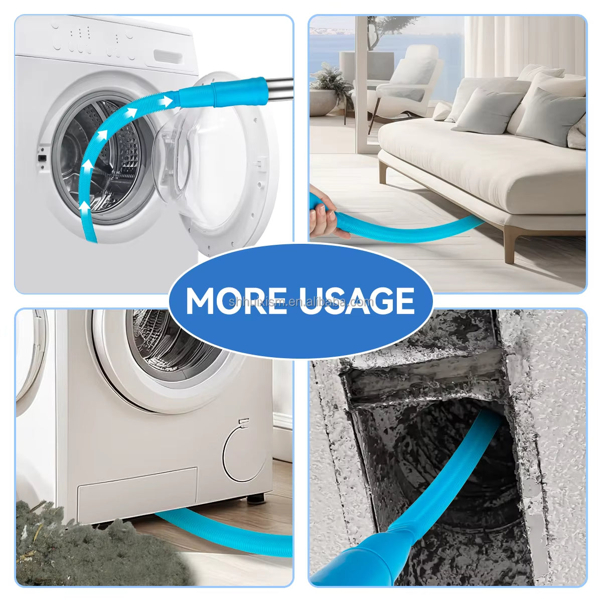 32mm 35mm Dryer Vent Cleaner Kit Flexible Dryer Lint Remover Hose Attachment Brush Lint Remover Power Washer and Dryer Hose