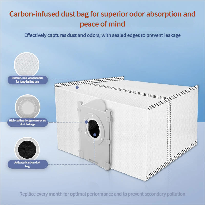 Dust Bag Roller Brush Main Side Brush HEPA Filter Replacement Part Compatible for Ecovacs X11/X11 Pro Robot Vacuum Cleaner Parts