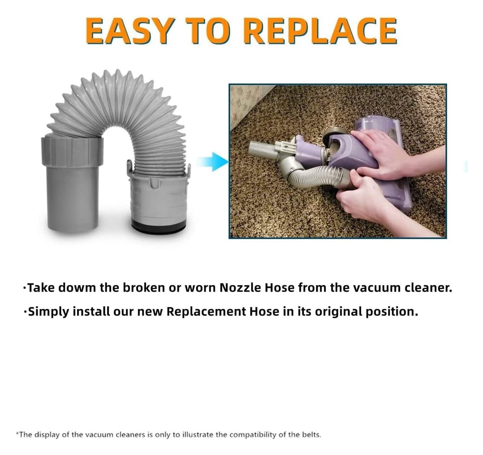Vacuum Cleaner Hose Compatible for Shark Navigators Lift-Away NV350 NV360 NV352 NV356E NV357 NV42 NV22 NV60 UV440
