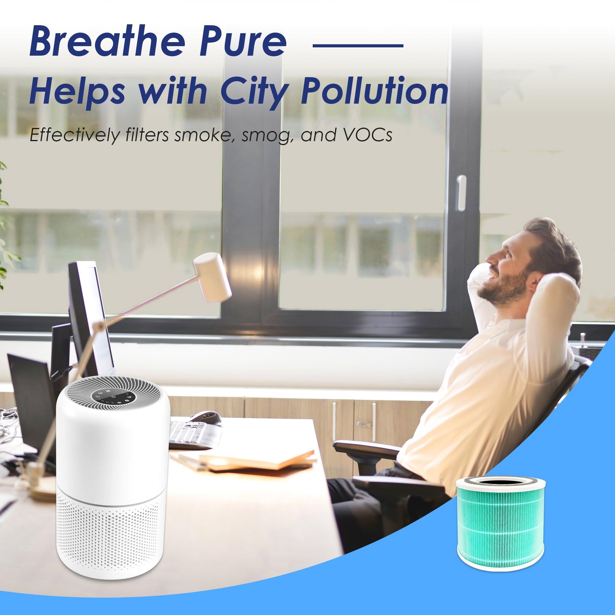 Core 300 Toxin Absorber Replacement Filters, Compatible with LEVOIT Core 300, Core 300S VortexAir Air Purifier, H13 Grade True HEPA Filter, Core 300-RF-TX