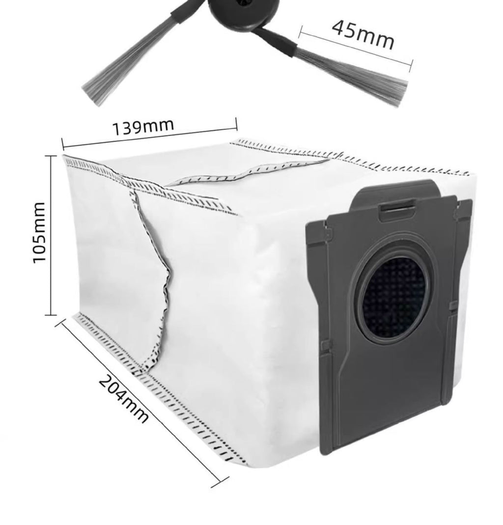 Enhanced Robot Vacuum Accessories Side Brush Dust Bag Mop Cloth Replacement Parts Compatible for Dreame X50 Pro/Ultra S40 X40