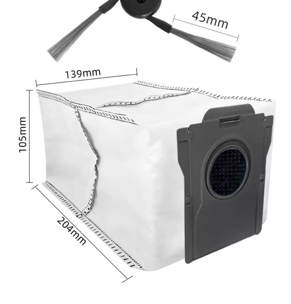 Enhanced Robot Vacuum Accessories Side Brush Dust Bag Mop Cloth Replacement Parts Compatible for Dreame X50 Pro/Ultra S40 X40