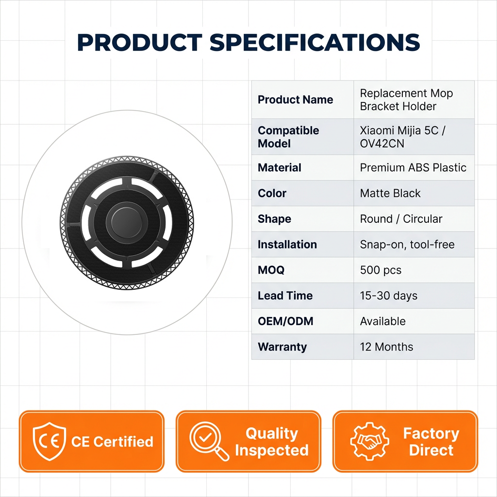Factory Supply High Quality Replacement Mop Plate Bracket for Xiaomi Mijia 5C OV42CN Robot Vacuum Cleaner Spare Part Components