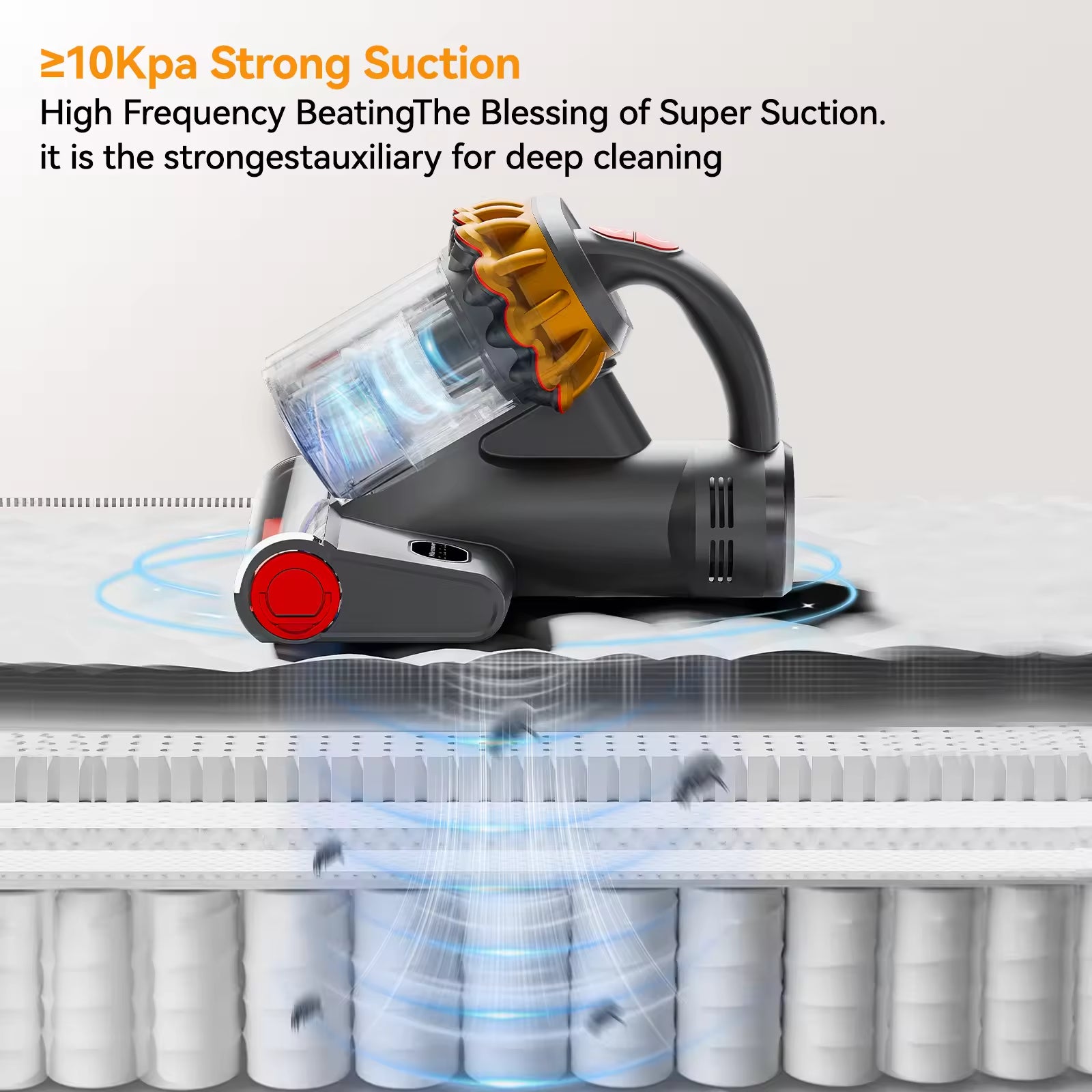 Mattress Vacuum Cleaner, Mattress Cleaning Machine Deep Cleaning Machine, Powerful Vacuum Cleaner with UV And Hot Air Heating Function, Handheld Dual Cup Type Suitable for Cleaning Beds/sofas/carpets, Baby Beds, Portable Handheld Vacuum Cleaner