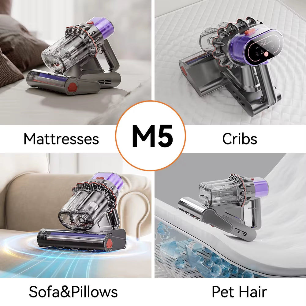 Portable Handheld Mattress Bedding Vacuum Cleaner for Bed Sofa Fabrics Carpet Dust Collector Mattress and Carpet Cleaner Machine