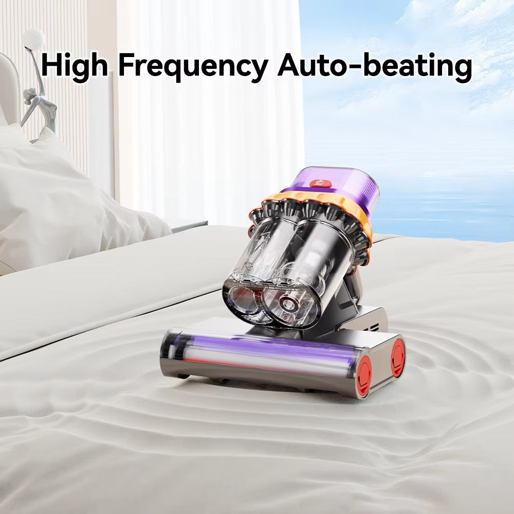 400W Bed Vacuum Cleaner with Dust Sensor | Ultrasonic and High Temperature, Suitable for Handheld Cleaning of Beds, Sofas, Carpets, Cribs, Mattresses | HEPA Filter, 196.85-275.59inch Cord, 120V, ABS Resin Body, Whirlwind Dust Box