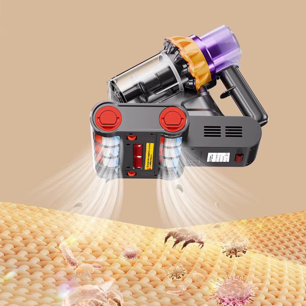 400W Bed Vacuum Cleaner with Dust Sensor | Ultrasonic and High Temperature, Suitable for Handheld Cleaning of Beds, Sofas, Carpets, Cribs, Mattresses | HEPA Filter, 196.85-275.59inch Cord, 120V, ABS Resin Body, Whirlwind Dust Box