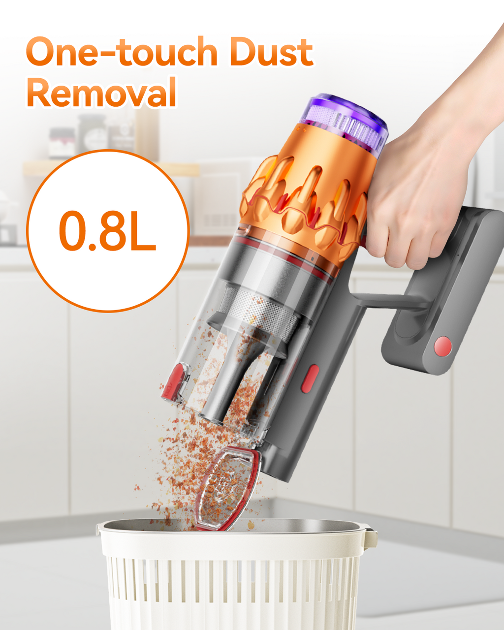 Cordless Vacuum Cleaner Suitable for Home Use, Handheld Vacuum Cleaner, Rechargeable Electric Handheld Vacuum Cleaner/high Suction/removable Battery, 10-18-35 Three-speed Adjustment, Rechargeable LED Brush, Suitable for Home, Car, Pets