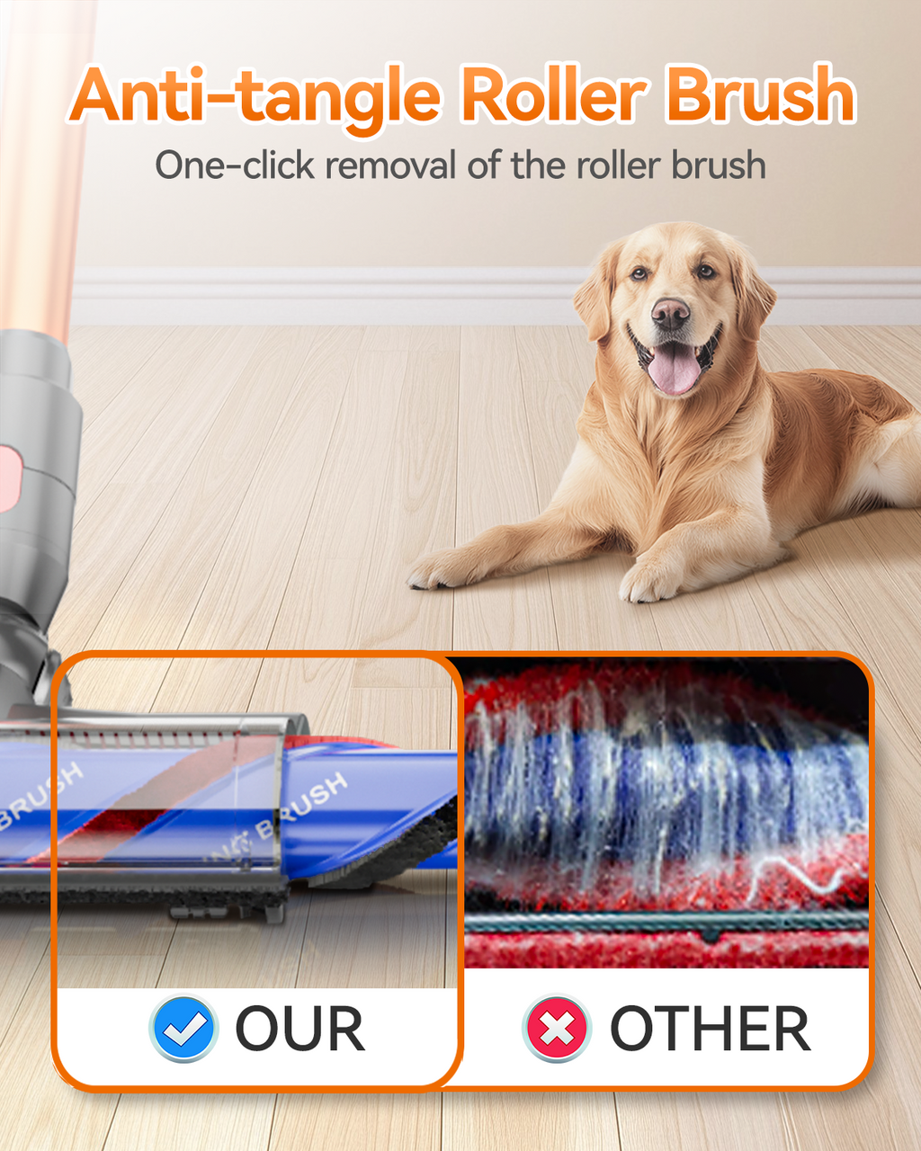 Cordless Vacuum Cleaner Suitable for Home Use, Handheld Vacuum Cleaner, Rechargeable Electric Handheld Vacuum Cleaner/high Suction/removable Battery, 10-18-35 Three-speed Adjustment, Rechargeable LED Brush, Suitable for Home, Car, Pets