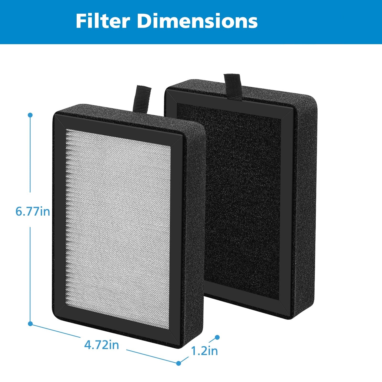 4 Pack LV-H128 Replacement Filter Compatible with LEVOIT LV-H128 / PUURVSAS (HM669A) / ROVACS (RV60) Air Purifiers, 3-IN-1 Filter for LV-H128-RF Replacement Filter