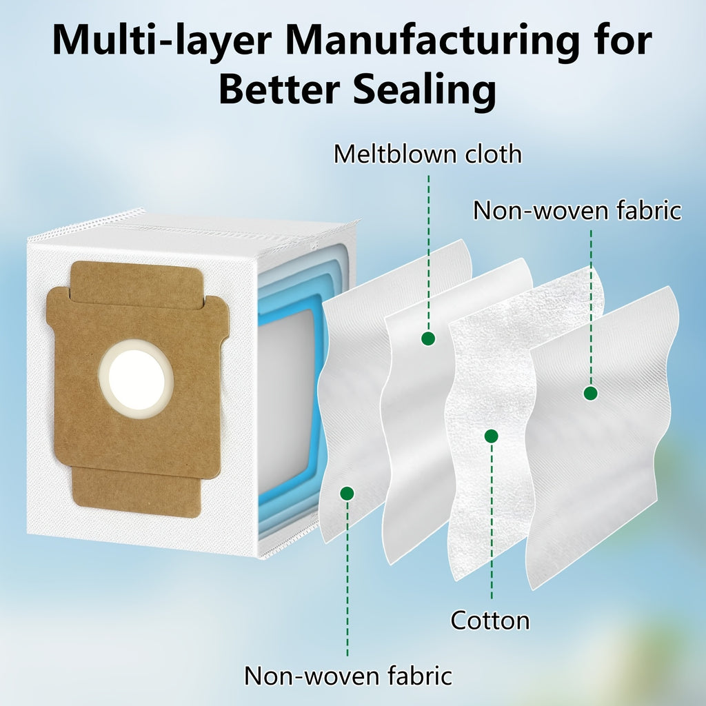 Main Brush HEPA Filter Side Brush Dust Bag Mop Cloth Replacement Fit for IRobots Roombas 505 Combo & 405 Combo Vacuum Cleaner