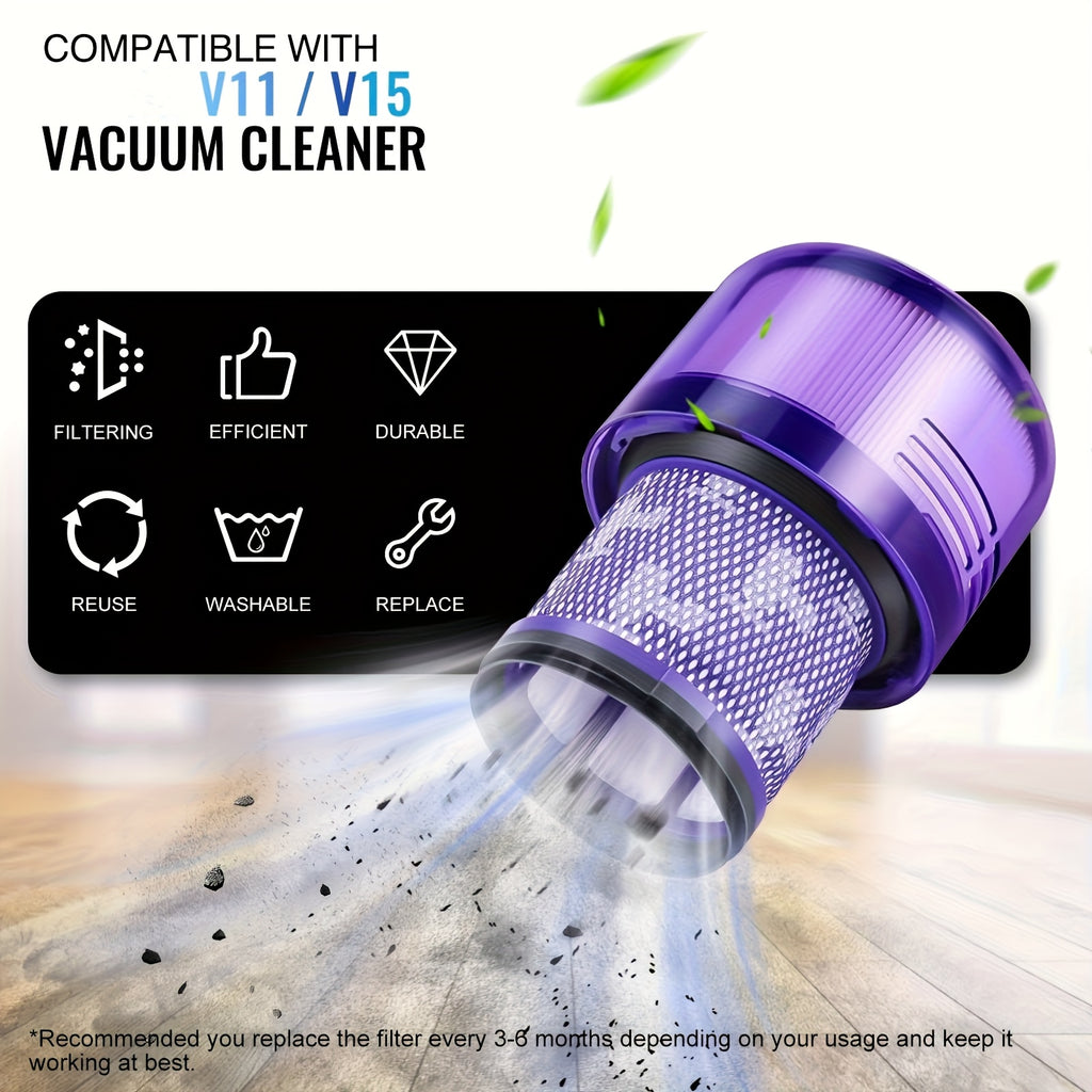 Enhanced Dust Bin Canister for Dyson V11 V15 SV14 SV15 SV22 Vacuum Cleaner Parts, Replace 970050-01 965443-01 with HEPA Filter