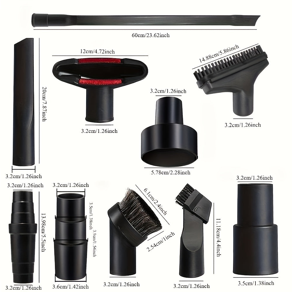Universal Vacuum Cleaner Attachment Cleaning Tool Horsehair Brush Nozzles Crevice Tools Suitable for 1 1/4 Inch 1 3/8 Inch Hoses