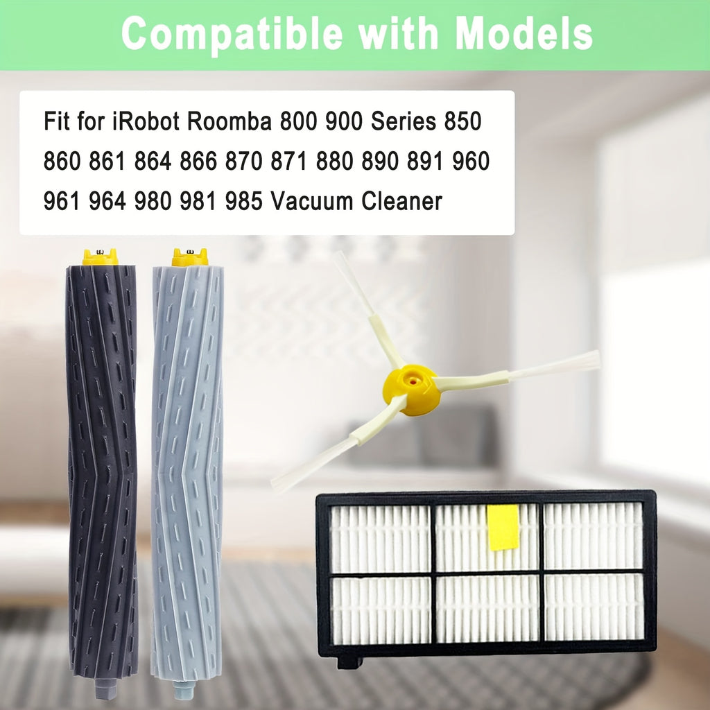 Main Side Brush Hepa Filter Replacement Parts Compatible for IRobots Roombas 850 860 861 864 866 870 880 890 891 960 961 980 981