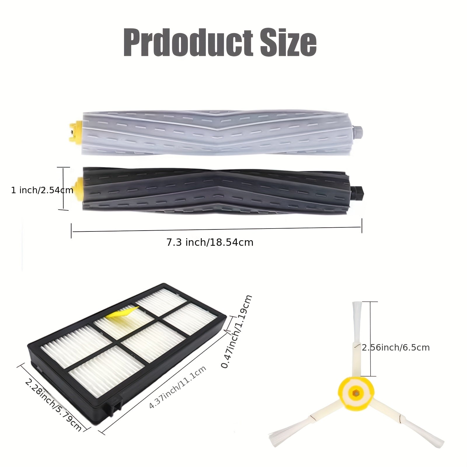 Main Side Brush Hepa Filter Parts Compatible for IRobots Roombas 850 860 861 864 866 870 871 880 890 891 960 961 980 981