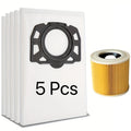Replacement Vacuum Bags and Filter Part No 2.863-314.0 for WD2 Plus WD3 Wd3s KFI 357 SE4001 SE4002 KA 40