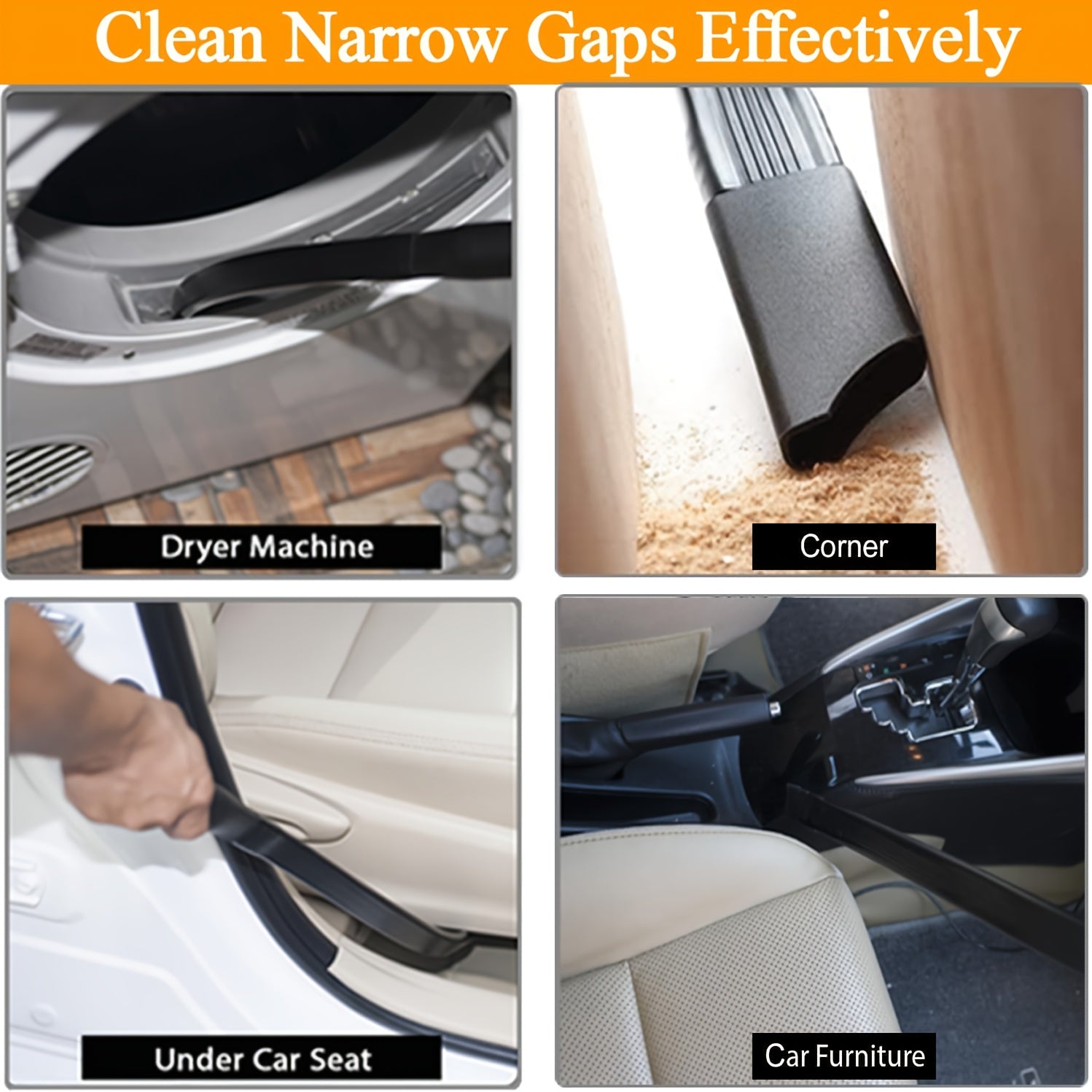 ABS Material Long Flexible Crevice Tool Dryer Vent Cleaner Vacuum Attachment Fit for Dyson V7 V8 V10 V11 V15