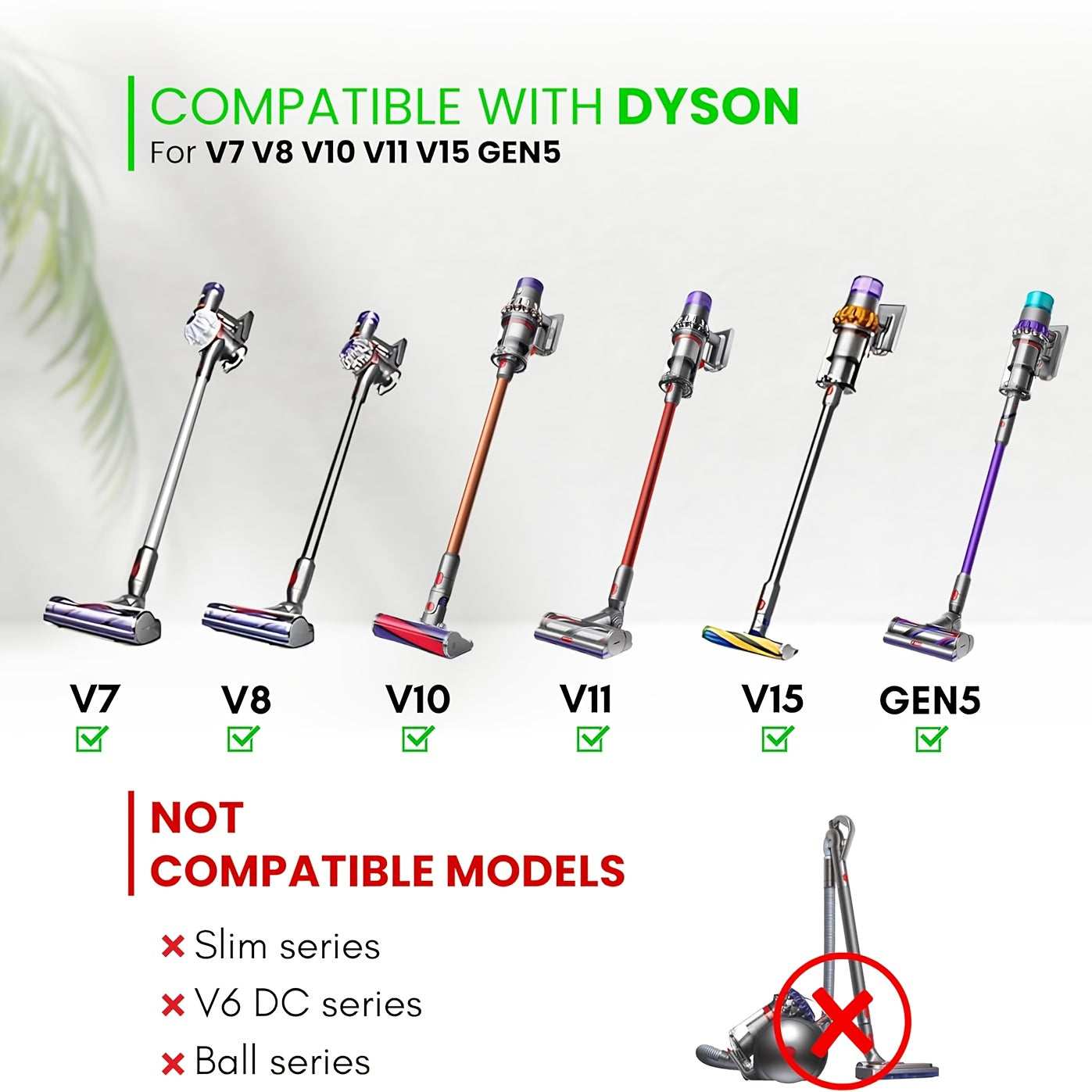 ABS Material Long Flexible Crevice Tool Dryer Vent Cleaner Vacuum Attachment Fit for Dyson V7 V8 V10 V11 V15