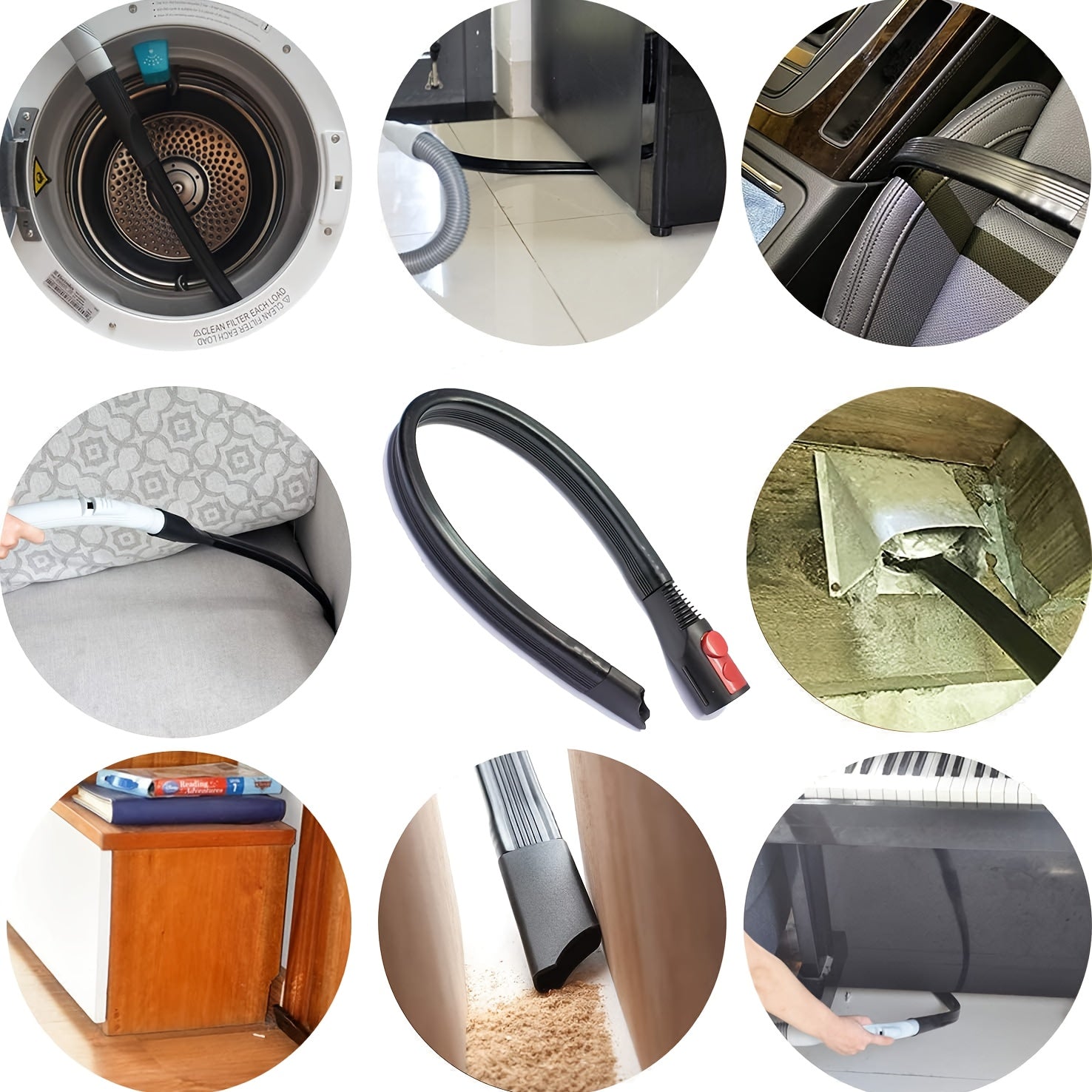 ABS Material Long Flexible Crevice Tool Dryer Vent Cleaner Vacuum Attachment Fit for Dyson V7 V8 V10 V11 V15