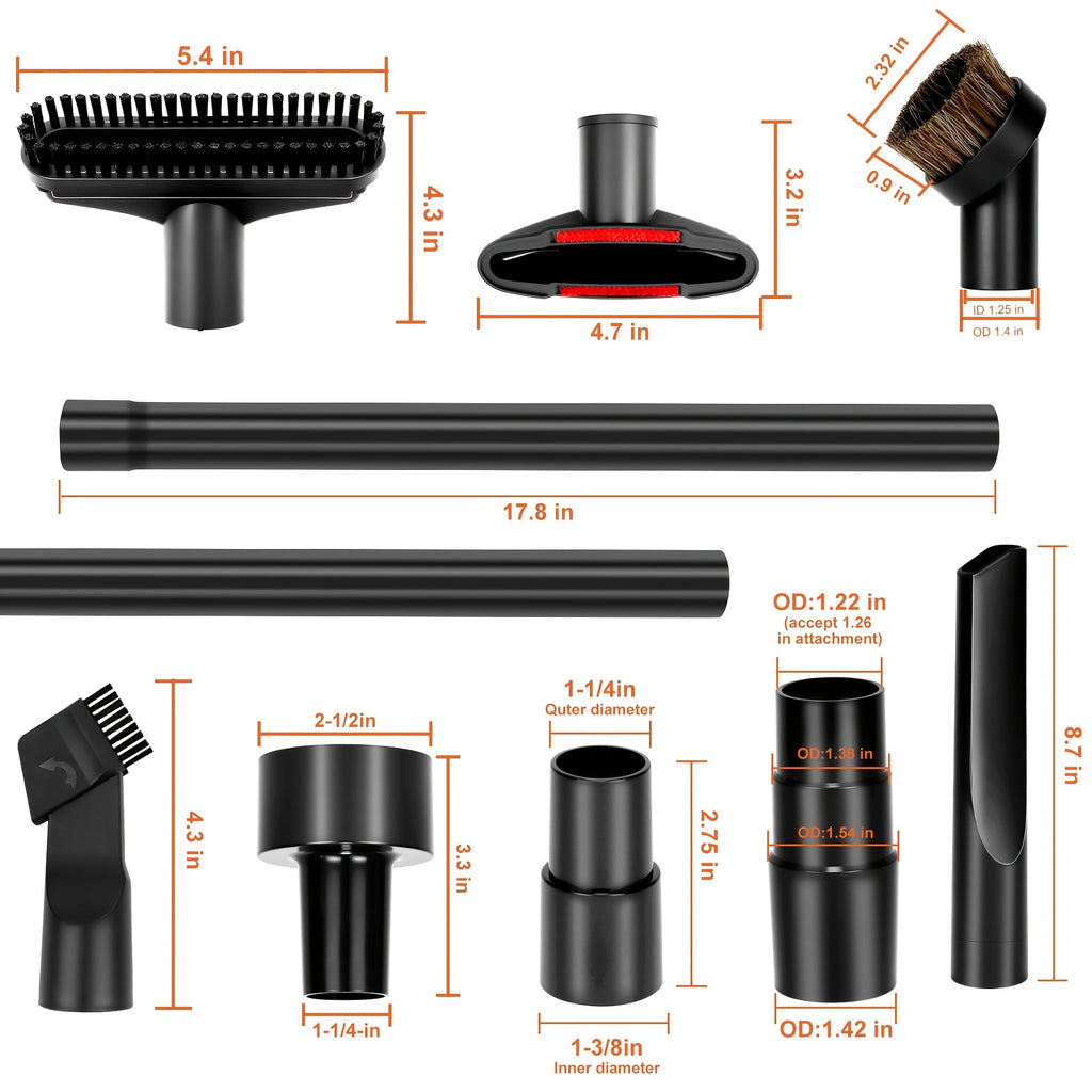 2 1/2"", 1 1/4"", and 1 7/8"" Sizes Universal Extension Wand Hose Adapter Vacuum Cleaner Accessory Fit for Wet and Dry Vacuums